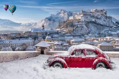 Машина зимой pxhere.com