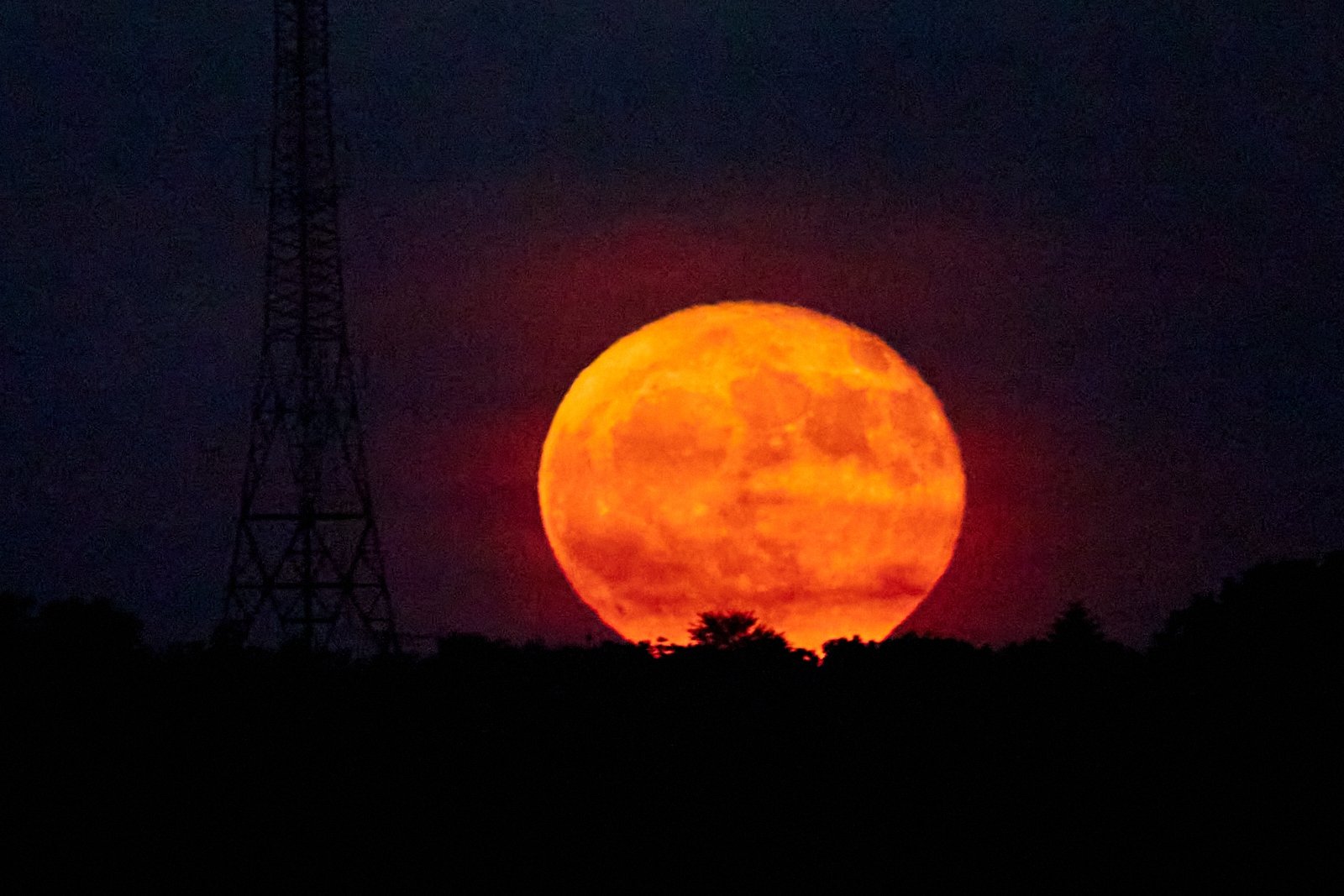 Луна, красная Луна, Луна над городом, ночной город Дмитрий Осипчук, ИА PrimaMedia.ru